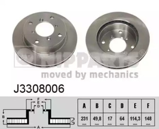 Тормозной диск J3308006 NIPPARTS Тормозной диск J3308006 NIPPARTS